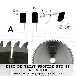 Panza de taiat profile pvc si aluminiu